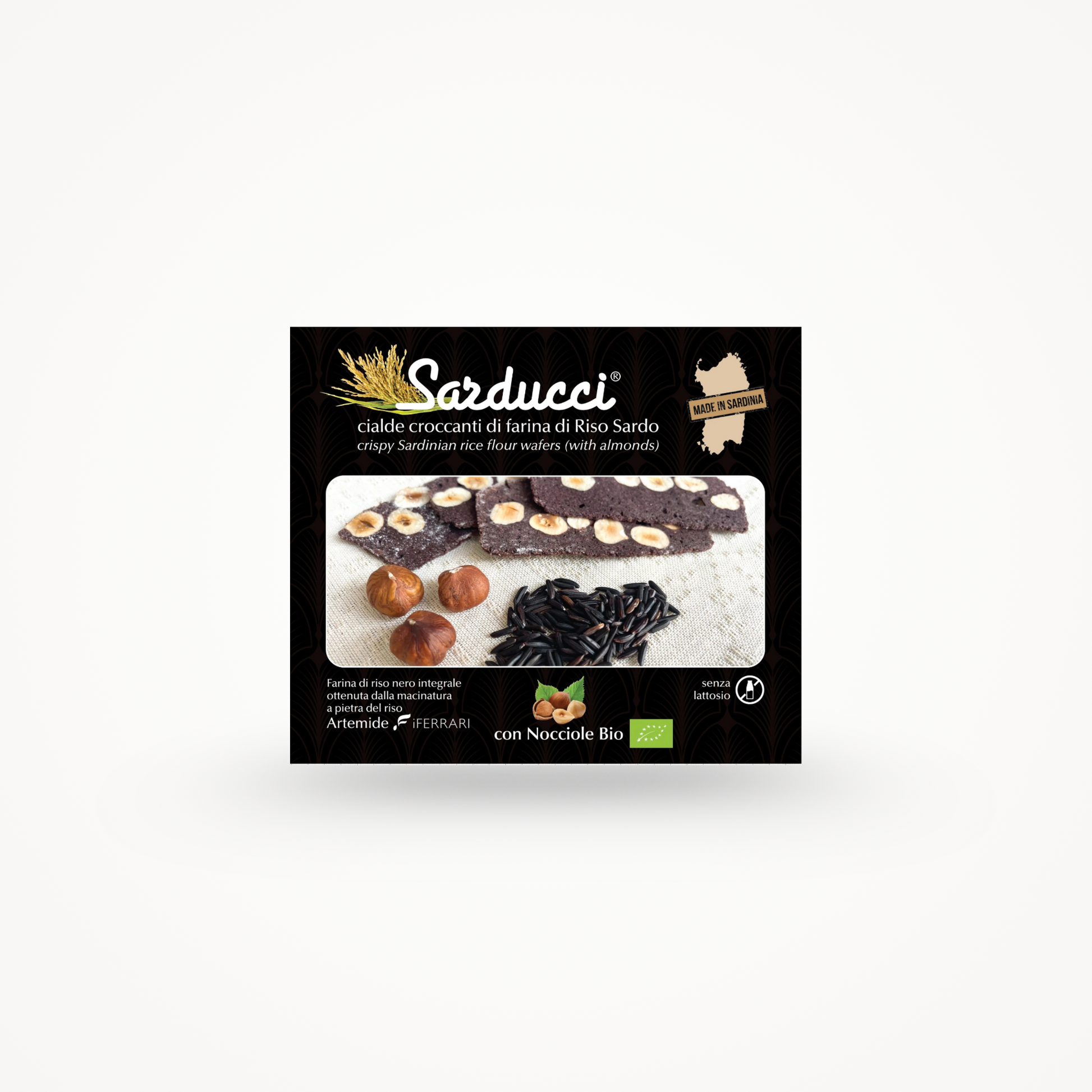 Sarducci di farina di riso Nero Artemide e Nocciole Bio 120